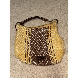 Badgley Mishka Plaid Crossbody Bag Medium Size Gold Hardware Leather Bag B000458